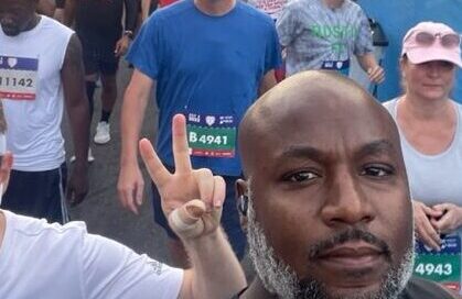 Darius Hodge running in a race